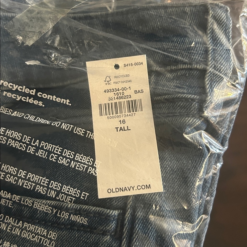 NWT Old Navy High Rise Wow Loose Jean, Sz 16 Tall , Medium Wash Jeans - Picture 12 of 12